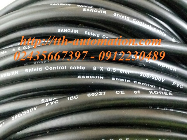 Dây cáp điện điều khiển chống nhiễu 8x0.5 Sang Jin nhập khẩu giá tốt Cáp điều khiển chống nhiễu Sang Jin 8×0.5