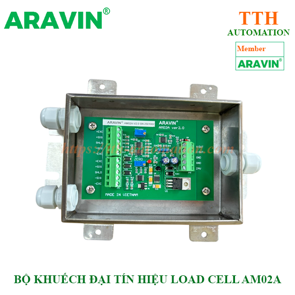 Bộ khuếch đại và chuyển đổi tín hiệu load cell Aravin