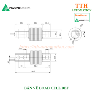 LOAD CELL CẢM BIẾN TRỌNG LƯỢNG PAVONE BBF-100KG 2 BAN VE BBF