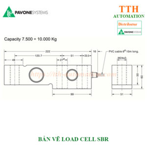 LOAD CELL CẢM BIẾN TRỌNG LƯỢNG PAVONE SBR-7.500KG 2 ban ve 75 10