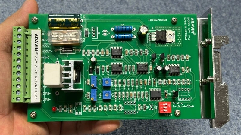 Bo mạch điều khiển van tỷ lệ Aravin ACV-A-20 cho cuộn hút van dưới 20 ôm Bo mạch điều khiển van tỷ lệ Aravin ACV-A-20 cho cuộn hút van dưới 20 ôm